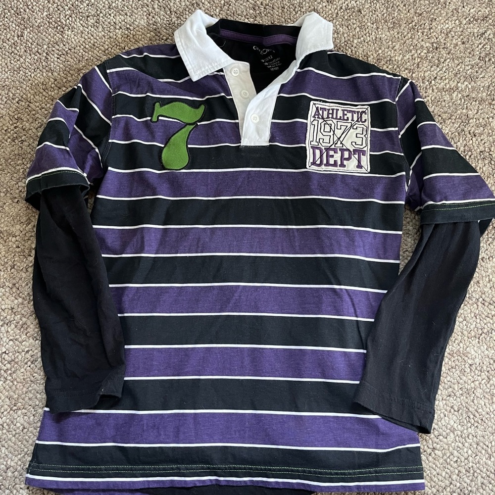 Cherokee 2-1 Boy Golf-shirt with long-sleeve black t-shirt (removable), NWOT